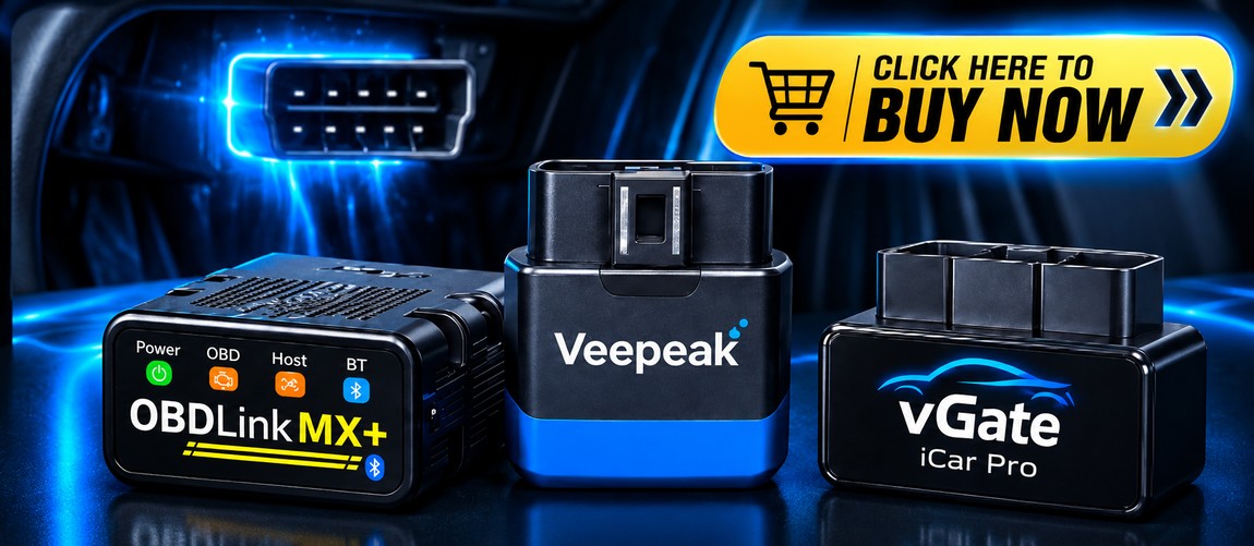 Popular OBD2 Bluetooth adapters: OBDLink MX+, Veepeak and vGate iCar Pro
